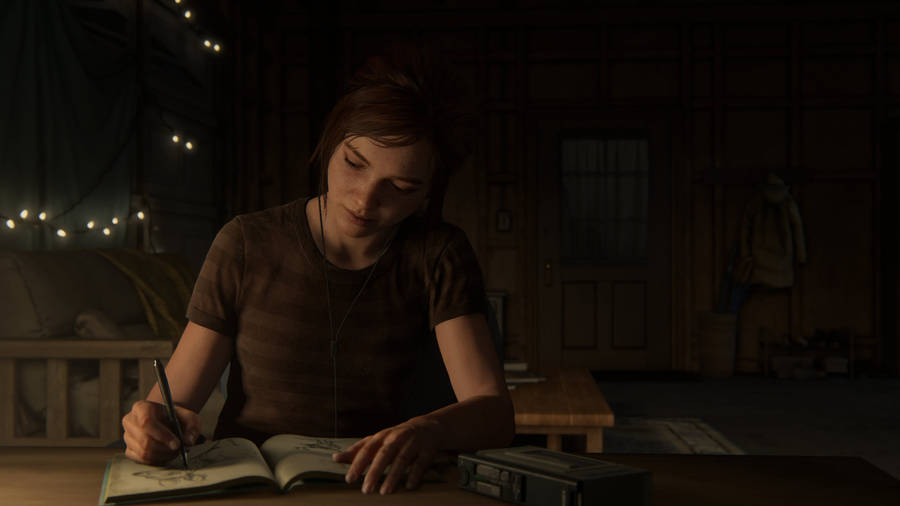 Ellie With A Notebook In The Last Of Us 4k Wallpaper