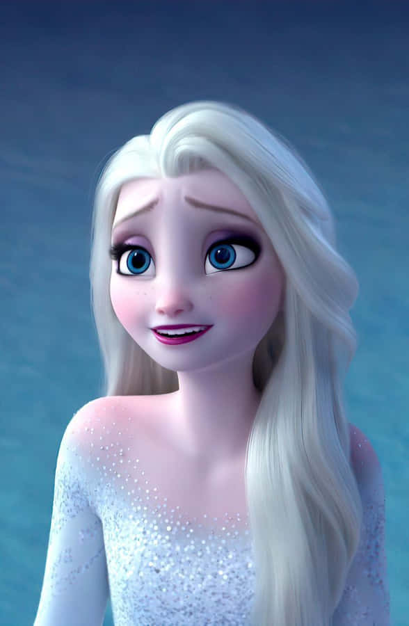 “elsa Looks Gorgeous Wearing Her Iconic White Dress From Frozen 2