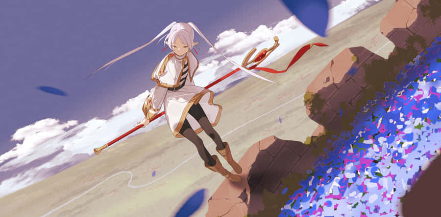 Elven_ Archer_ Overlooking_ Valley Wallpaper