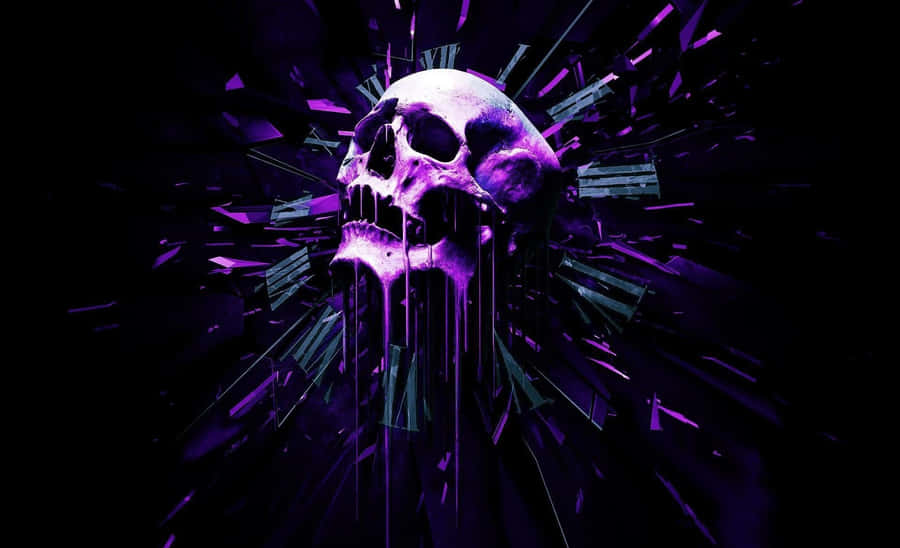 Embrace The Dark Side With Purple Skull Trooper Wallpaper