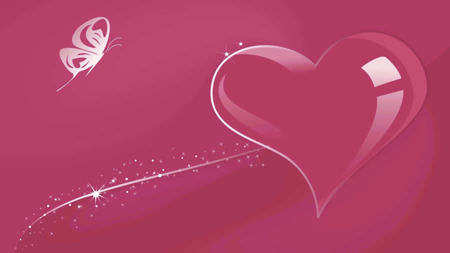 Embrace The Romance With Pink Love Wallpaper