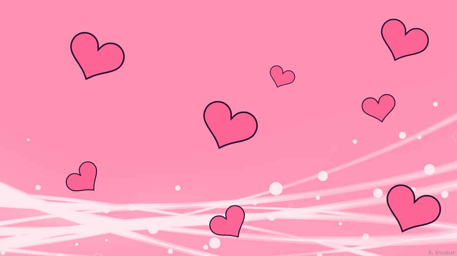 Embrace Your Love With Vibrant Pink Hearts Wallpaper