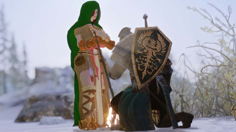 Emerald Herald Awaiting The Chosen Undead In Dark Souls Wallpaper