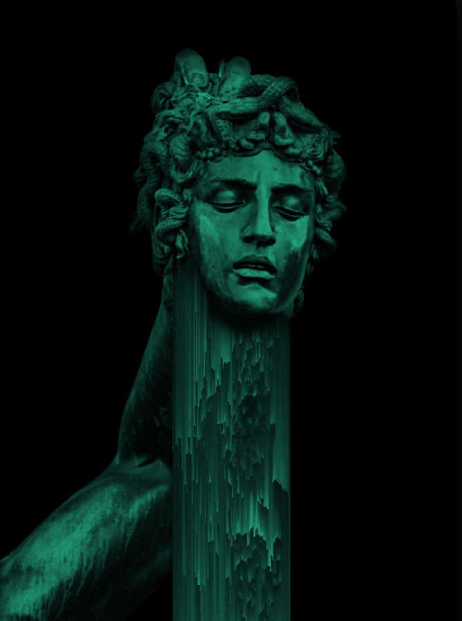 Emerald Melancholy Statue Wallpaper