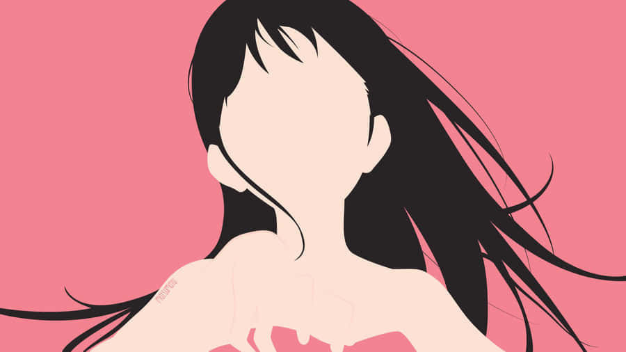 Emi Igawa Silhouette Against Pink Background Wallpaper