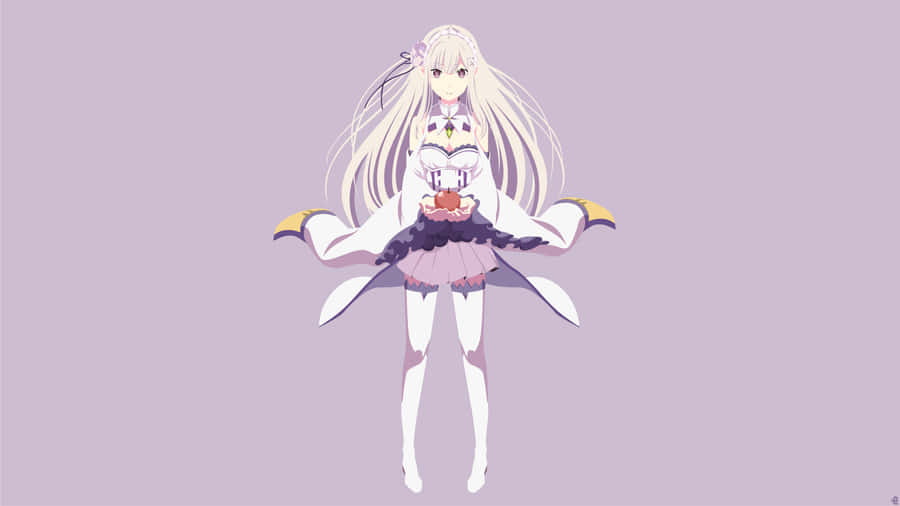 Emilia From Re Zero - A Stunning Glimpse Of The Half-elf Heroine Wallpaper