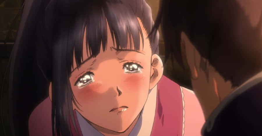 Emotional Anime Scene Ayame Yomogawa Wallpaper