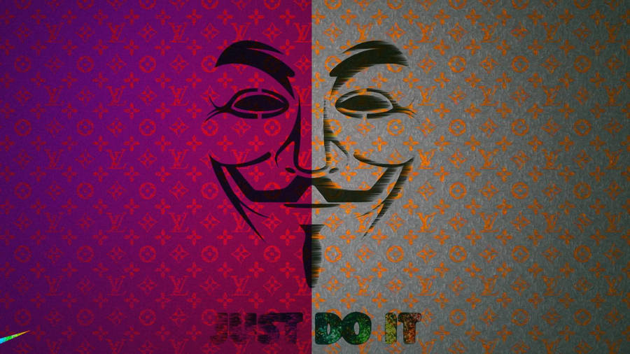 Empowerment Through Anonymity - Featuring Just Do It And Vendetta Art Wallpaper