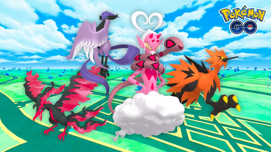 Enamorus And The Phoenix Pokemons Wallpaper