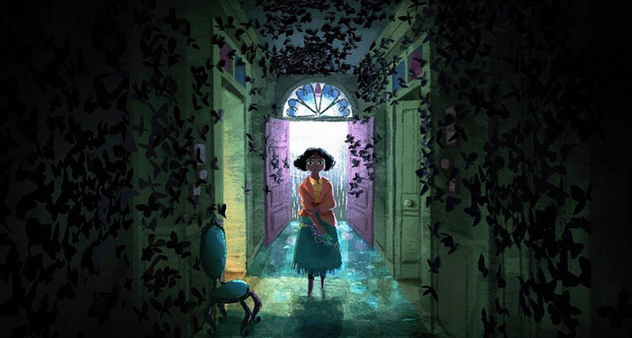 Encanto Mirabel Black Butterflies Wallpaper