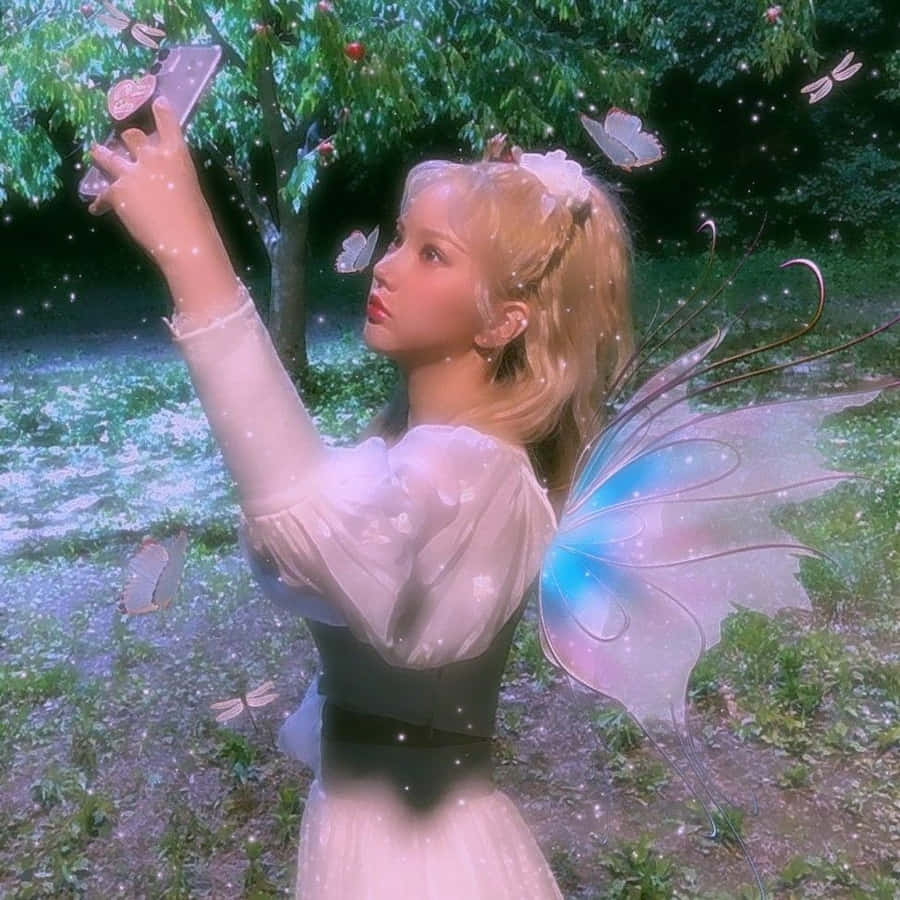 Enchanted_ Fairycore_ Selfie Wallpaper