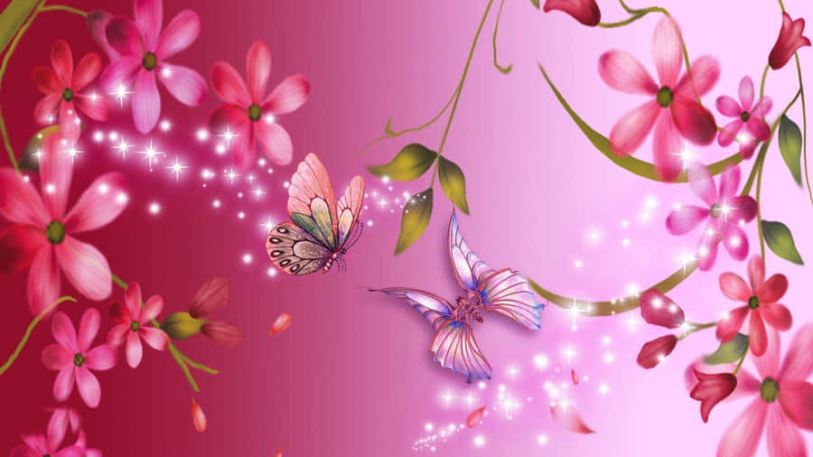 Enchanted_ Floral_ Butterfly_ Garden.jpg Wallpaper