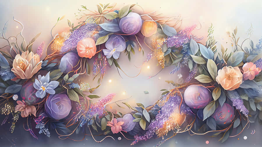 Enchanted_ Floral_ Wreath_with_ Twinkling_ Lights.jpg Wallpaper