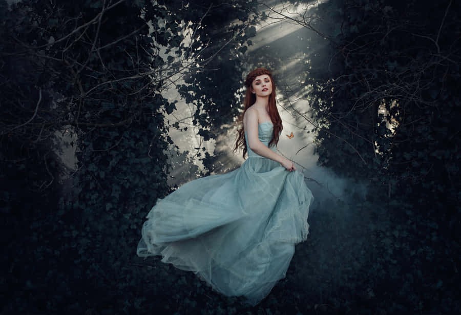 Enchanted_ Forest_ Butterfly_ Dress Wallpaper