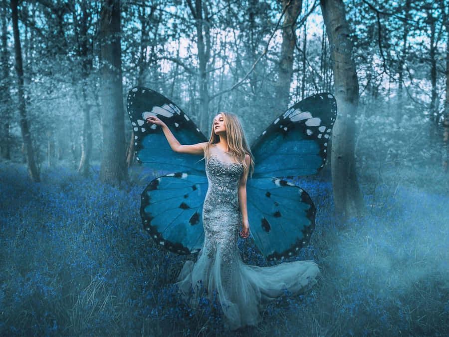 Enchanted Forest Butterfly Dress Wallpaper