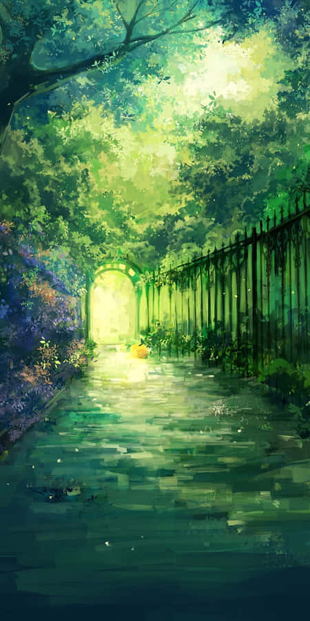 Enchanted Garden Pathway Wallpaper
