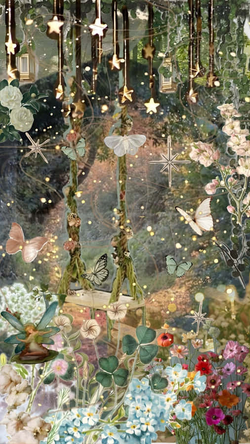 Enchanted Grunge Fairycore Garden Wallpaper