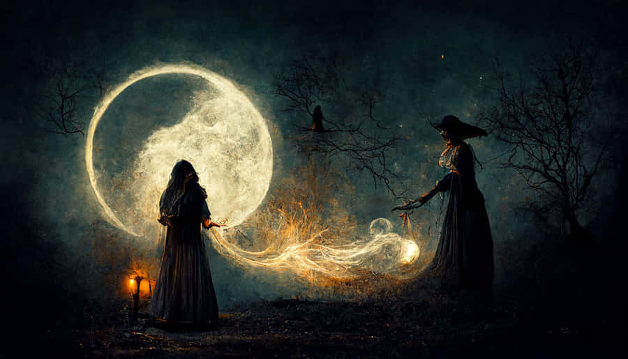 Enchanted_ Moonlit_ Witches_ Spellcasting.jpg Wallpaper