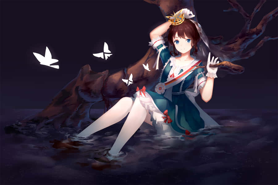 Enchanted_ Night_ Butterfly_ Dress Wallpaper