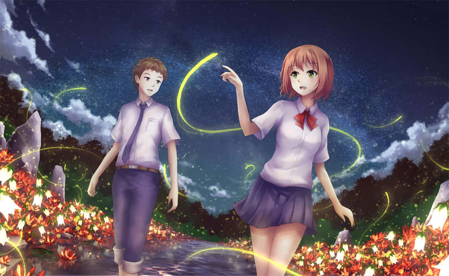 Enchanted Night School Students Wallpaper