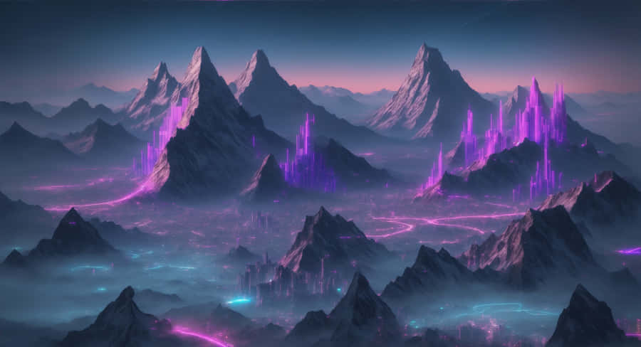 Enchanted_ Purple_ Mountain_ Valley Wallpaper