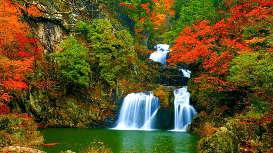 Enchanting 3d Waterfall Landscape Wallpaper
