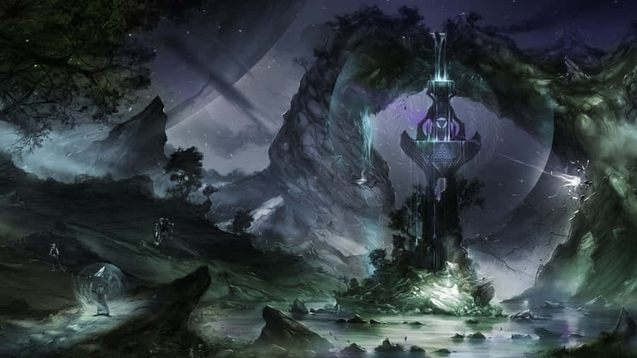 Enchanting Dark Magic Scene With Mysterious Elements Wallpaper