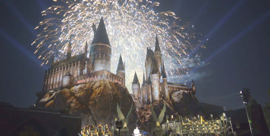 Enchanting Evening At Hogsmeade Village Wallpaper