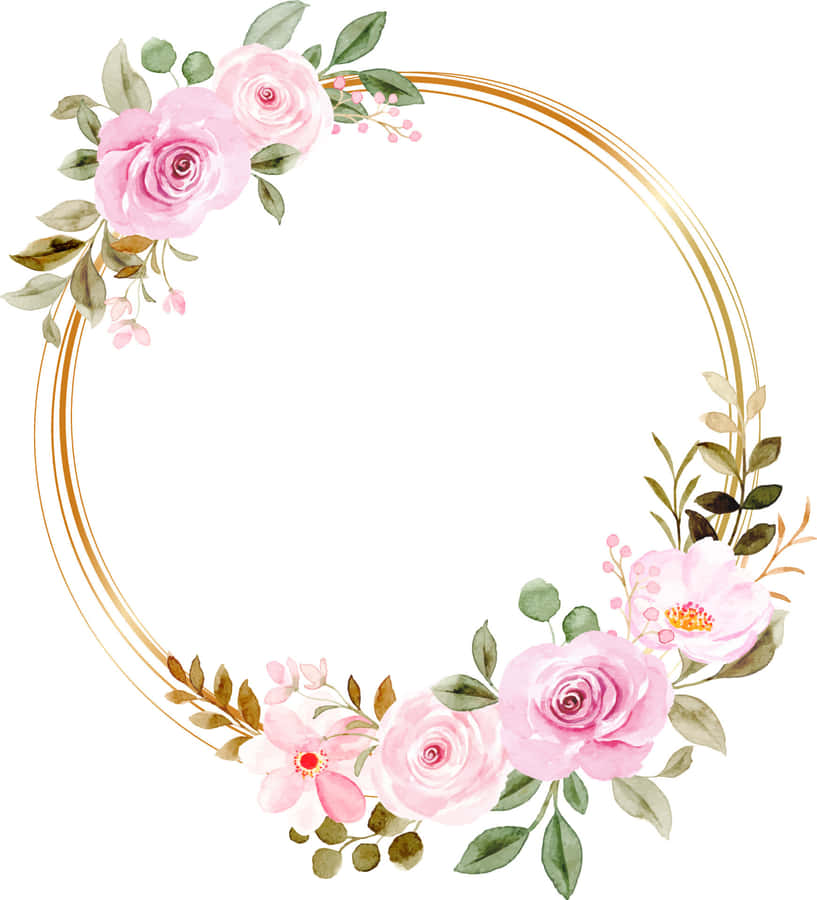 Enchanting Floral Wreath With Vivid Blossoms Wallpaper