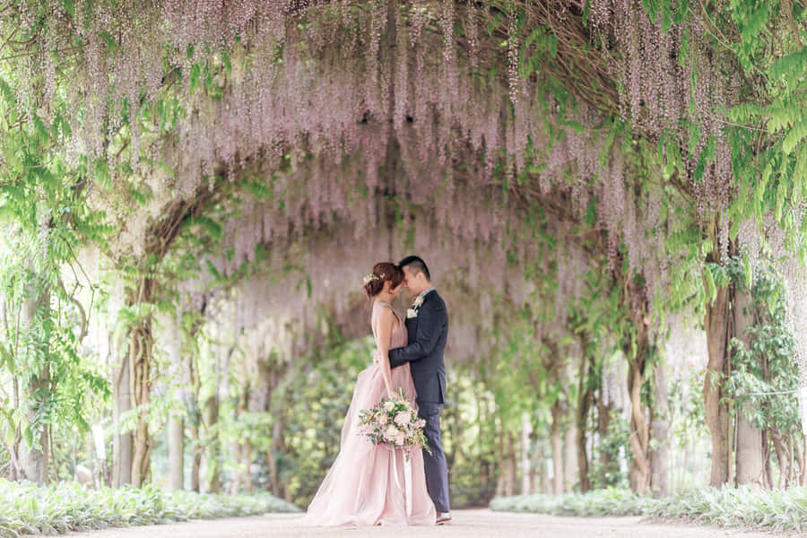 Enchanting Garden Wedding Ceremony Wallpaper