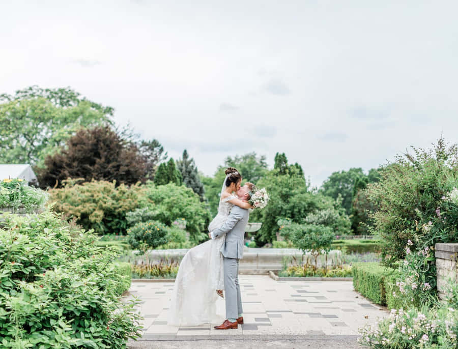 Enchanting Garden Wedding Ceremony Wallpaper