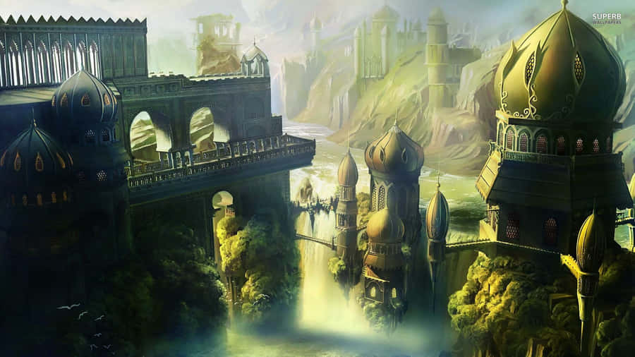 Enchanting Kingdom At Sunset Wallpaper