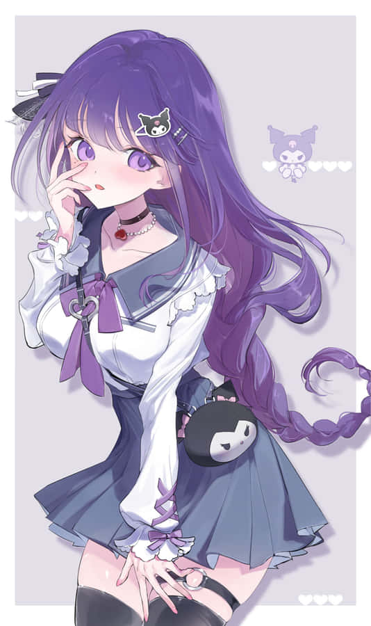 Enchanting Kuromi Fanart In Vibrant Colors Wallpaper