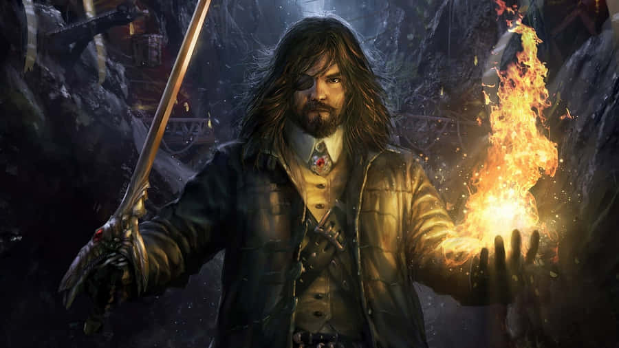 Enchanting Magic Spell With Powerful Wand Wallpaper