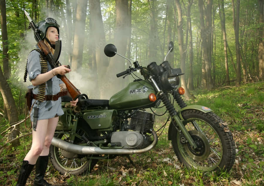 Enchanting Mz Motorcycle On Pristine Country Road Wallpaper