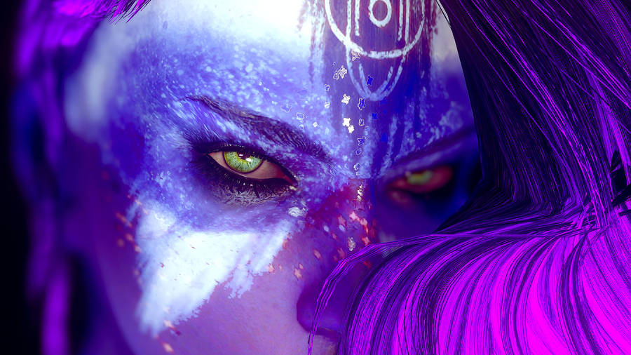 Enchanting Purple Lady Wallpaper