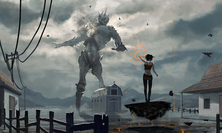 Enchanting Sorceress Casting A Magic Spell Wallpaper