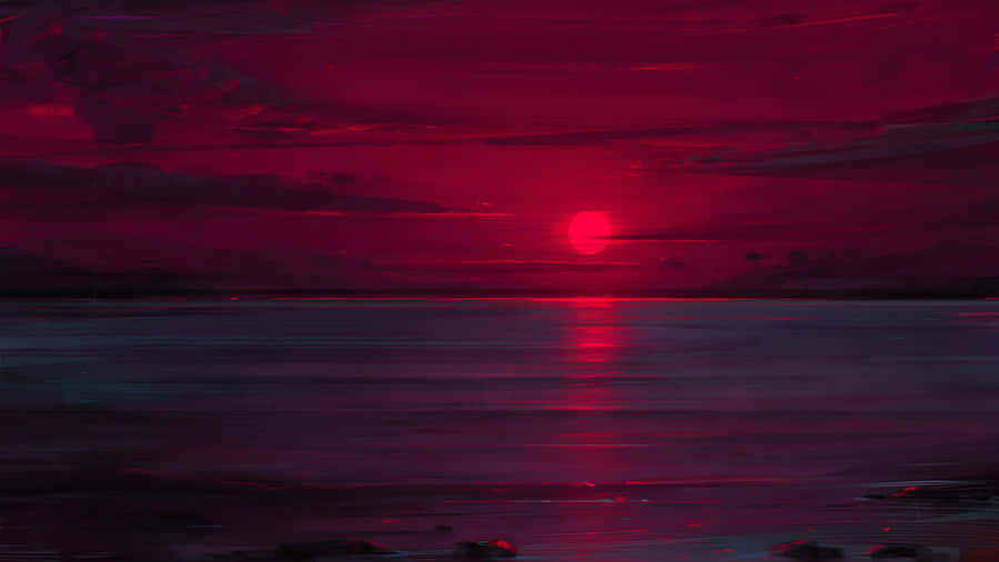 Enchanting Sunset Painting Wallpaper