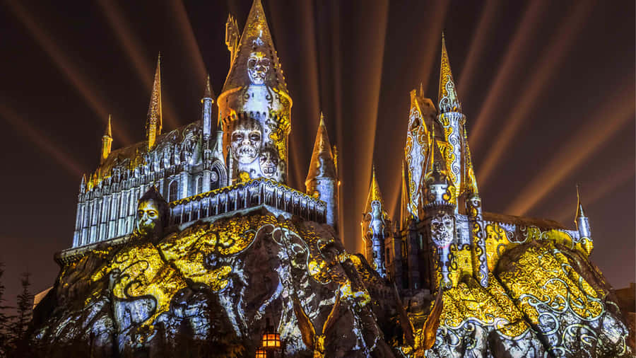 Enchanting View Of Hogsmeade Village Wallpaper