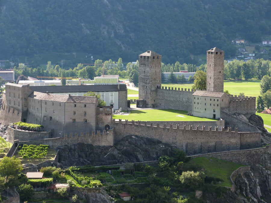 Enchanting View Of The Historical Castles Of Bellinzona, Switzerland Wallpaper