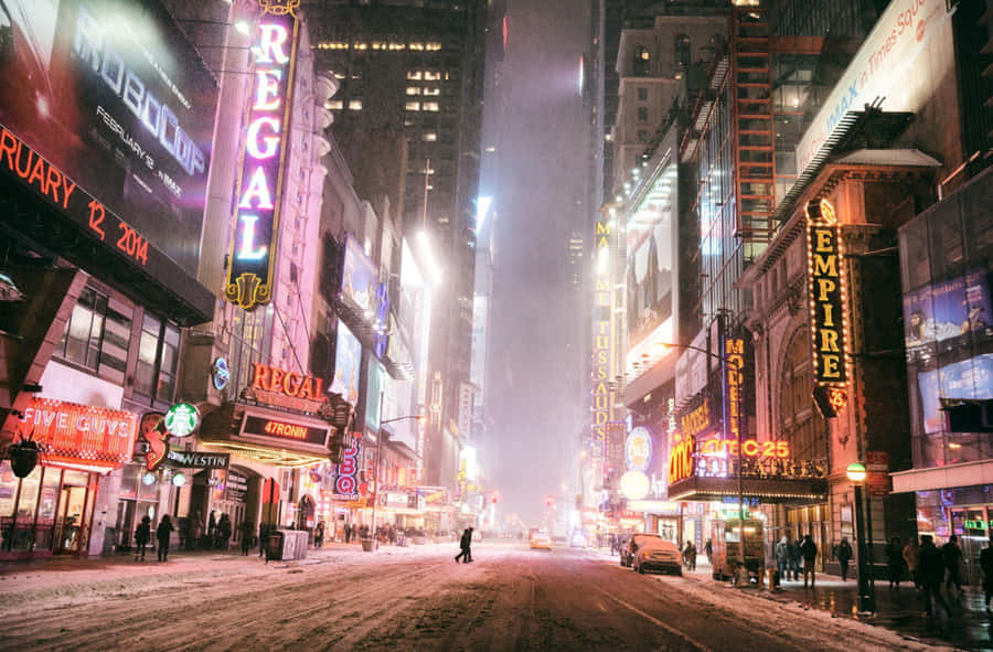 Enchanting Winter Cityscape Wallpaper