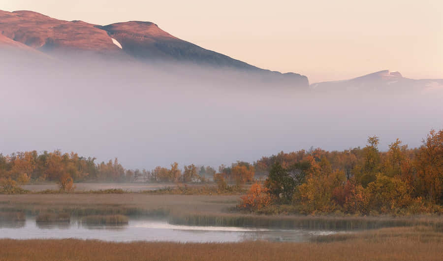 Enchanting Winter View Of Kiruna, Sweden Wallpaper