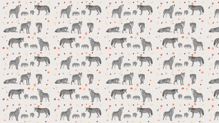 Enchanting Wolf Pattern Design Wallpaper