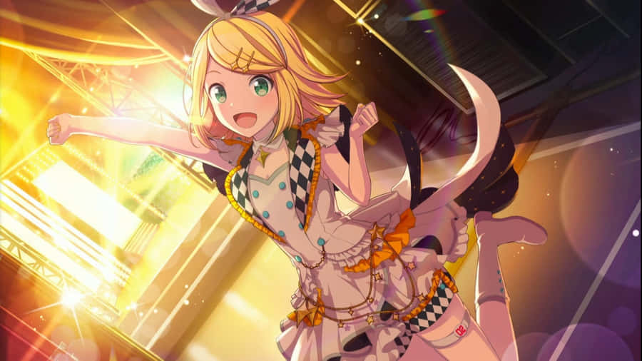 Energetic Stage Performance Anime Character Wallpaper