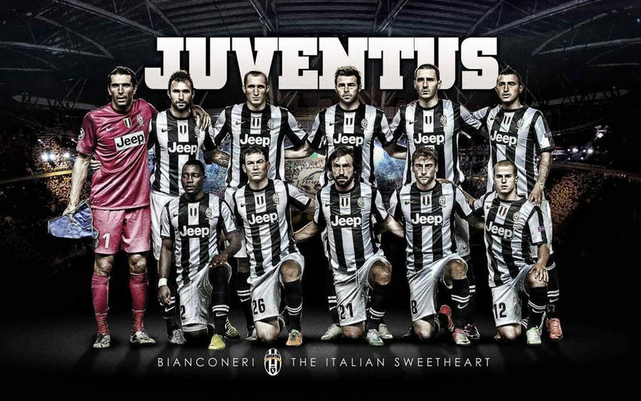 Energized Juventus Team Ready For Action Wallpaper