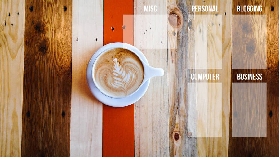 Energizing Coffee-themed Desktop Organizer Wallpaper