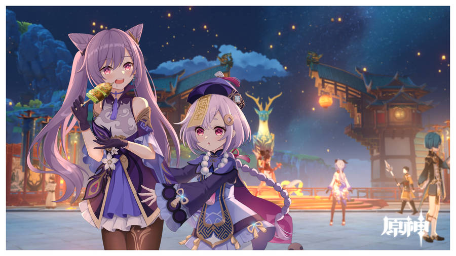 Engaging Image Of Keqing – Genshin Impact Star Wallpaper