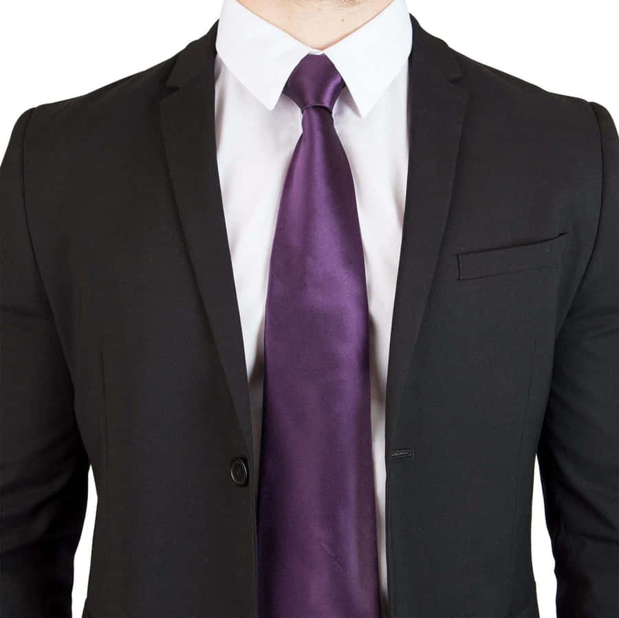 Enhance Your Professional Look With A Classic Purple Tie. Wallpaper