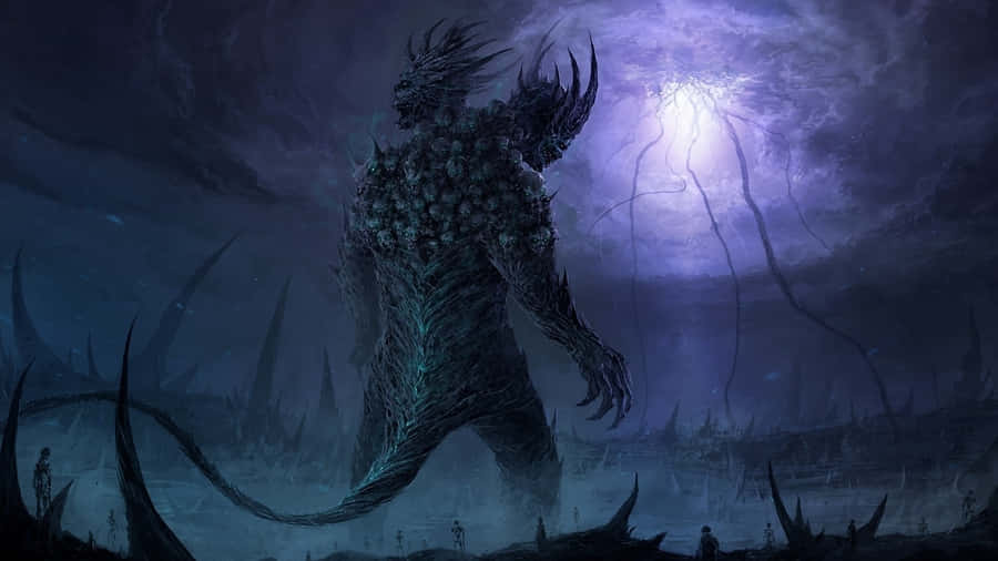 Enigmatic Dark Creature Lurking In Shadows Wallpaper