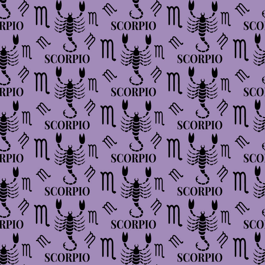 Enigmatic Scorpio Zodiac Symbol In Purple Hues Wallpaper